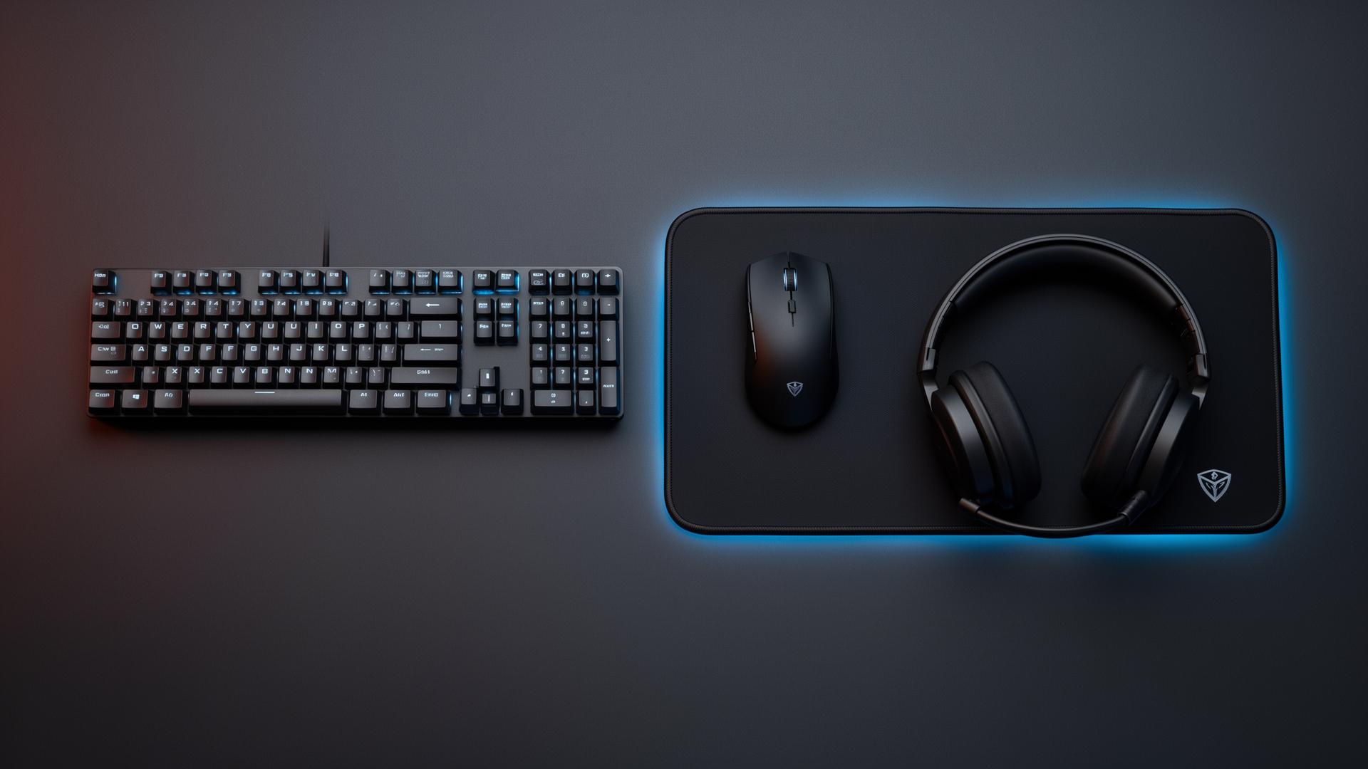 Gaming peripheral bundle — keyboard mouse and mousepad
